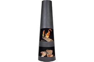La Hacienda - Circo - Steel Chiminea - Patio Heater - Log Burner - Easy to Assemble - Black,