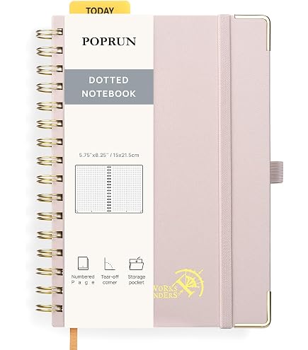 Paper&you® Dotted Journal Punteggiato A5 Con Rilegatura A Spirale "marmo Grigio" 160 Pagine, Taccuino A Punti, Blocco Universitario - Sostenibile E Rispettoso Con Il Clima