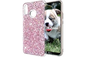 OKZone Funda Huawei P20 Lite Carcasa Purpurina, Cárcasa Brilla Glitter Brillante TPU Silicona Teléfono Smartphone Funda Móvil Case [Protección a Pantalla y Cámara] para Huawei P20 Lite (Rosado)