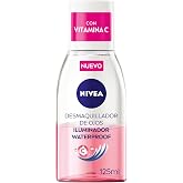 NIVEA Waterproof Illuminating Eye Makeup Remover (1 x 125 ml), Waterproof Eye Makeup Remover, Energizing Facial Cleanser Biph