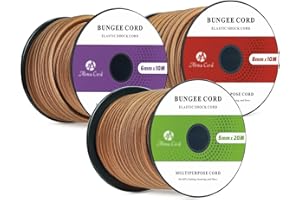 Abma Cord Corda Elastica 8mm 10M Corda di Gomma Cavo Elastico Marino per Teloni, Tende e Bagagli - Marrone