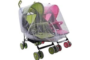 TINAYAUE Zwillingskinderwagen Moskitonetz mit Gummiband Sommer Universelles Baby Insektennetz für Zwilling Kinderwagen Babyschalen Buggys und Reisebetten Mückenschutz insektensicher Sonnenschutz