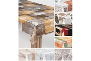 ‎LARO laro Wachstuch-Tischdecke Wachstischdecke Gartentischdecke, Muster:Holzliebe Braun Grau, Größe:100x140