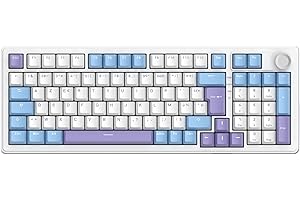 The G-Lab KEYZ Elite 400 WB - Clavier Gamer sans Fil Tri Mode 2.4 Ghz/Bluetooth/Filaire - Clavier Mécanique Hot Swap, Switch Pré-lubrifié, Gasket 5 Couches, RGB+Macro - AZERTY FR - Windows/Mac