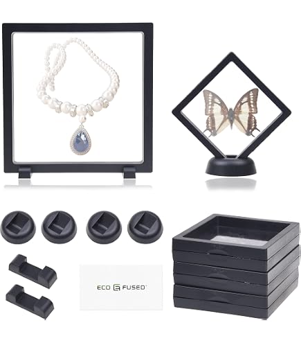 Cadre Flottant Transparent HAOBIN Pour Bijoux – Lot De 2 Supports De Présentation Pour Anneaux Et Pendentifs