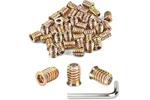 DAYALO 40 dadi di avvitamento M6 x 13, inserti filettati in legno, inserti filettati in lega di zinco, dado a esagono incassato, dadi a vite con chiave esagonale