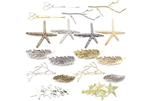 18 Pcs Clips De Aleación Vintage Horquillas, Rama De Árbol Del Metal De MOAMUN Pluma Hoja Horquilla Abrazaderas Pernos De Pasador De Pelo Para Las Mujeres