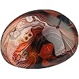 rockcloud Irregular Polished Banded Agate Palm Stones Worry Stones Pebble Healing Crystal with Velvet Bag