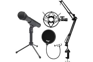 Samson Q2U Handheld Dynamic XLR/USB Microphone with Knox Gear Boom Arm, Shock Mount, Pop Filter Bundle