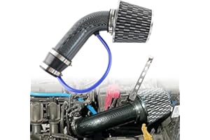 VVORHSBELL Universal Air Intake Filter Kit,3" 76mm Cone Alumimum Car Cold Air Intake Filter Induction Kit Pipe Hose System for Car Automobile Racing（Carbon Pattern）