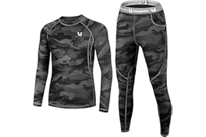 UNIQUEBELLA Juego de ropa interior térmica para hombre, ropa interior de esquí para invierno, ropa interior y calzoncillos