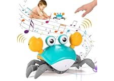 DMG Baby Crawling Crab Musical Toy,Interactive Walking Dancing Toy with Music Sounds & Lights, Automatically Avoid Obstacles,