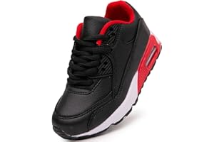 Daclay Zapatos niños Niñas Deportivo Transpirable Malla con Parte Superior de Cuero cómoda Suave Cordones Zapatillas Sneakers