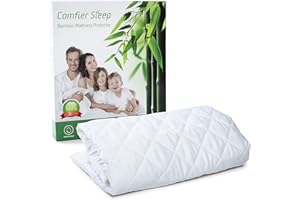 COMFIER SLEEP Quilted Mattress Protector Double Size 100% Waterproof Breathable Mattress Cover Bamboo Anti Allergy Double Mattress Protector Naturally Cooling Premium Mattress Protector [Double Size 135 x 190 cm]