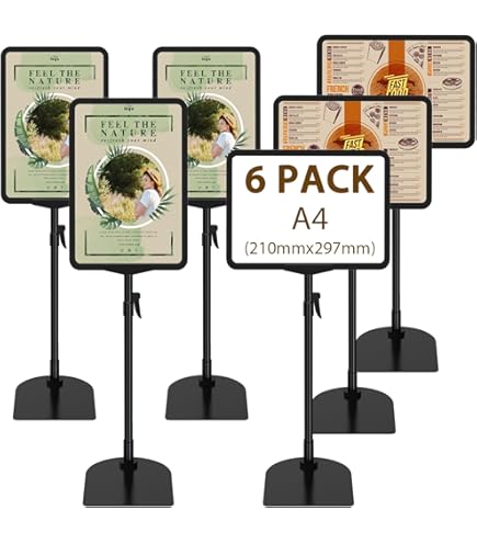 Porta Comunicazioni In Plexiglass Per Colonnine - Formato A4 Orizzontale, Nero, Ideale Per Segnaletica - Foto 8