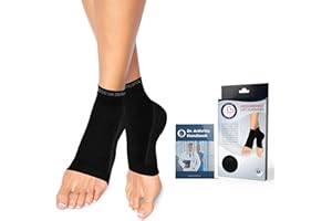 ‎DR. ARTHRITIS Dr. Arthritis Von Ärzten Entworfen Sprunggelenkbandage, Fußbandage Sprunggelenk, Knöchelbandage für Sprunggelenk und Mittelfuß, Stützende Bandage für Fußgelenk und Achillessehne, 1 Paar, Schwarz