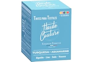 HAUTE COUTURE - Tinte para Ropa y Textil Azul - 350g - Turquesa - Tinte Textil Todo en uno - Listo Para Teñir Ropa y Tejidos