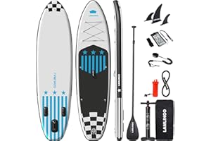 CLAWSABLE Premium Paddle Board for Adults 10.5×2.7×0.5ft Max 200KG Load, SUP Inflatable Paddle Boards Stand Up Paddleboarding Paddleboard Kayak with Carry Bag Non-Slip Deck, Leash Fins Pump