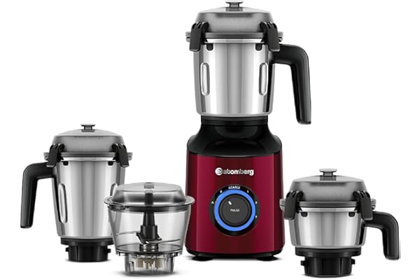 Atomberg Zenova Mixer Grinder | Unique Coarse Mode for Silbatta-like Texture | Intelligent BLDC Motor | Safety Features | 4 Jars including Chopper | H