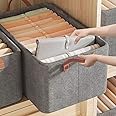 Vasukie 1 Pc Wardrobe Organizer for Clothes with Metal Frame,Drawer Organizer,Cupboard Cloth Organizer For Wardrobe,Storage Baskets for Clothing,Storage Box with Handles,Organiser (Pack Of 1)