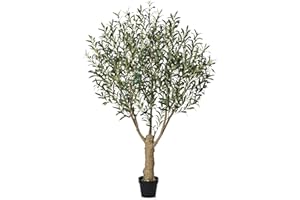 VeriNatural Planta Artificial Olivo Grande 180cm - Árbol Artificial con Frutas Rojas y Negras,Hojas de Seda - Plantas Artificiales Ideal para Decoración de Hogar, Oficina, Interior y Exterior,VN160