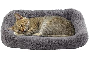 Namsan Legowisko dla kota, miękkie legowisko dla kota, pluszowa mata grzewcza dla małych psów/kotów/zajęcy, 42 cm x 28 cm, szare