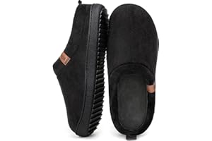 MERRIMAC Men's Slip-on Slippers Comfy Memory Foam Non-slip Indoor House Shoes