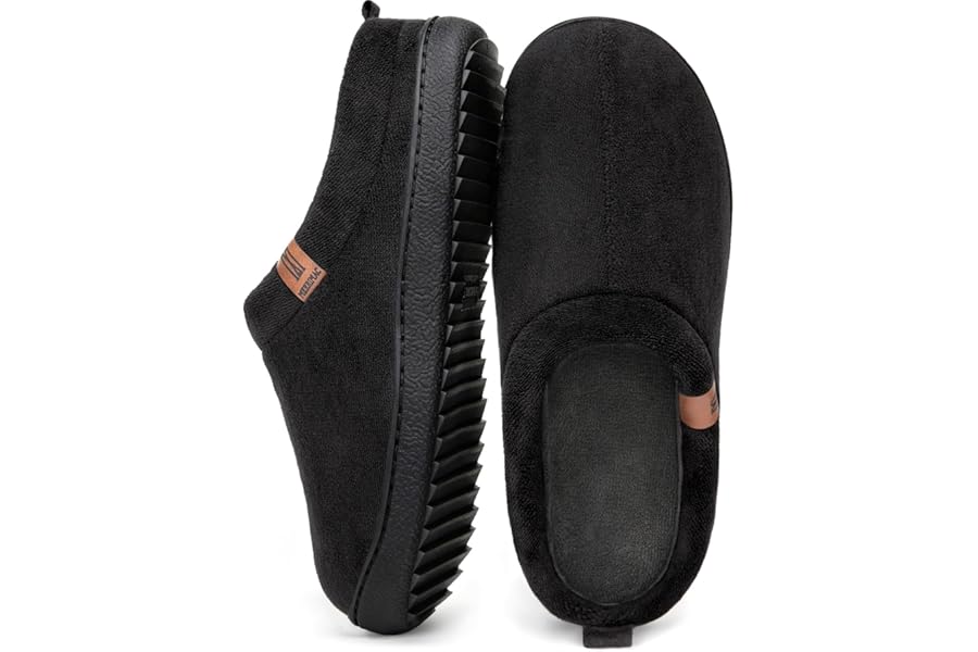 MERRIMAC Men's Slip-on Slippers Comfy Memory Foam Non-slip Indoor House Shoes