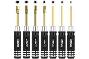 SIKKEBY RC Tools Lot de 7 tournevis à rainure hexagonale avec 5.0/4.5/4.0/3.5/3.0/2.5/2.0 Outils de réparation hexagonaux compatibles avec SCX24 Traxxas Redcat RC Cars