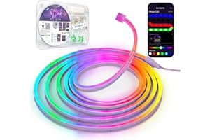 Kangtaixin Neon Ruban LED 3m, RGB Bande LED avec Contrôle APP Contrôle, Flexible Étanche Découpable Synchronisation Musicale Bandeau Lumineuse Led pour Intérieur Déco Maison