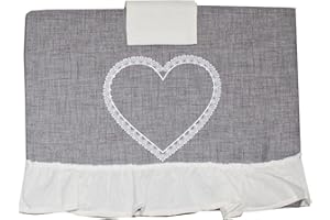 Russo Tessuti Copriforno Copri Forno Cuore Ricamato Soft Beige Grigio 40x45 cm-Grigio