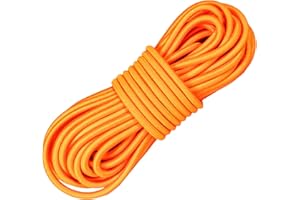 PLUZLUCE Strong Elastic Bungee Shock Cord, 32ft 5/32" (4mm) Stretch String Rope, Marine Grade Tarps Tie Down Straps for Camping, Trailer Strap, Shoe Laces, Crafting, Boat, Kayak, DIY Projects Orange