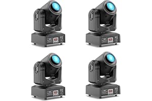 YESPICK 4PCS Lyre LED 60W Lumière de scène 8 Gobos 8 Couleurs DJ Luminaires à tête rotative Beam Moving Head pour Fête, DJ, Bar, Club Noël