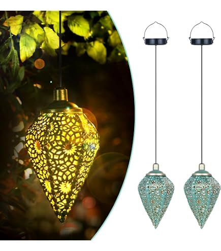 CCILAND Metalen Lantaarn Op Zonne-energie – Vintage Design, Warmwit Licht, Weerbestendig, Hangend Of Staand Voor Tuin En Terras