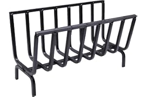 Fonderia Bongiovanni Quemador de leña | porta leña | leñero de interior | leñero de exterior | brasero | de hierro para chimenea y barbacoa (56 x 25 x 32 cm)