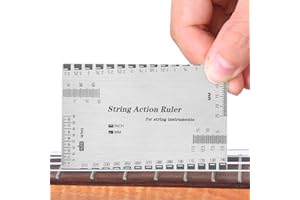 Gjinxi Edelstahl-Saitenlineal für Gitarre Lineal zum Messen String Action Ruler Gitarrenhöhenmessgerät für Elektro Akustik Mandoline Banjo Bassgitarren Gitarrenbauer-Aktionsmessgerät Gitarrenreparatur
