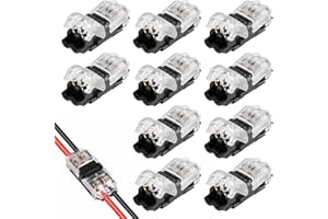 EOPHMI Electric Wire Connectors,10PCS 2 Pin Wire Connectors, Quick Dual Wire Connectors Push Fit, 2 Pin Cable Connector Crimp Terminal for 18-22AWG Cable