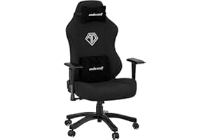 Anda Seat Phantom 3 Gaming Chair - Reclining Video Game Chairs, Ergonomic Gaming Chair, Neck & Lumbar Back Support for Home & Office Desk - Large Premium Black Fabric Gamer Chairs for Adults