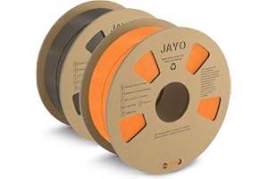 JAYO Filamento PLA Matte 1.75 mm, Filamento per Stampante 3D PLA Matte, Neatly Wound Filament, Precision Dimensionale +/- 0,03 mm, Bobina da 1,1 kg, PLA Matte 2.2KG in total, Arancione+Argilla