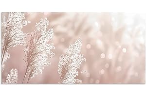 ARTland Wanddeko Wandbild Alu Verbundplatte für Innen & Outdoor Bild 100x50 cm Pflanzen natural elements Gräser Pampasgras im Sonnenlicht Boho Deko U5GP