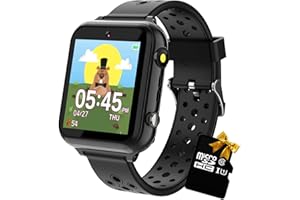 Retysaz Kids Smart Watch 24 Game 10 stories Smart Watch for kids Pedometer Phone Smartwatch for kid Great Gifts To Girls Boys (Black-M1)…