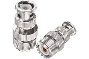 Boobrie BNC to SO239 Adapter BNC Male to UHF SO239 Female Coaxial Connector SO-239 to BNC Coax Adapter Low Loss Ham Radio for PL259 Antenna Wireless LAN Device Coaxial Cable Wi-Fi Radio Pack of 2