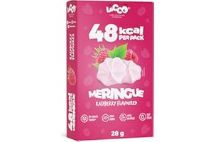 LOCCO LOW CALORIES COMPANY LOCCO Meringhe ricche di proteine Solo 1 kcal per porzione Ottime come decorazione per torte Senza zuccheri aggiunti Senza grassi Ad alto contenuto di fibre Snack Gusto lampone