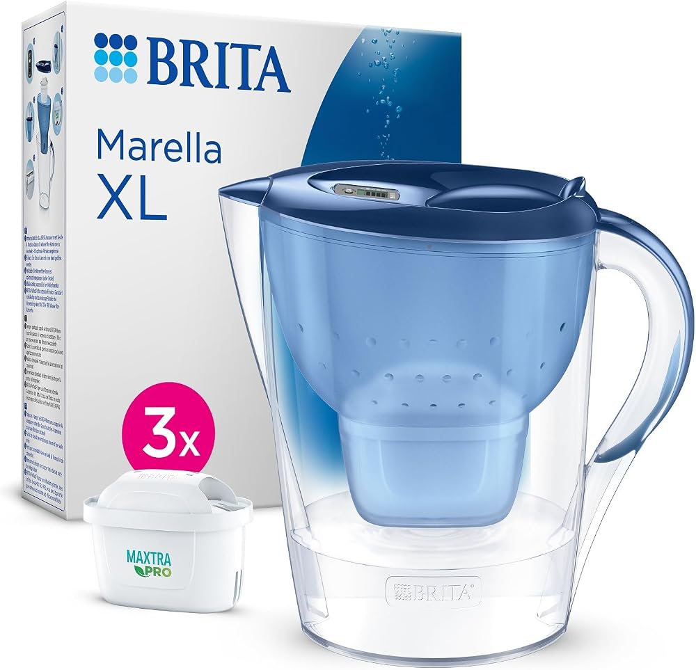 BRITA Marella XL 3x MAXTRA PRO Pure Performance Filtreli Su Arıtma Sürahisi - Mavi (3,5L)