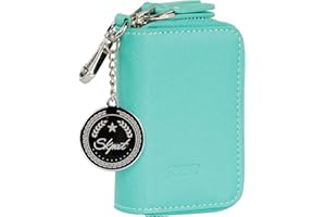 SKPAT - Porta Llaves con Cierre Cremallera para Hombre de Polipiel. Llavero Organizador Llaves con Protección Anti Escaneo RFID. Portalleves Calidad Funda Llaves