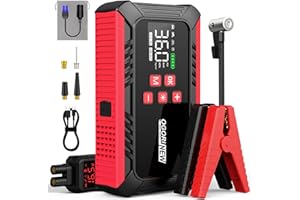 OGORI New Booster Batterie Voiture 7000A,Démarreurs de Batterie avec Compresseur à Air,150PSI Gonfleur de Pneus,Jump Starter Portable avec Câble USB+lumière LED intégré+Allume-Cigare