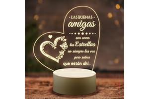Welsky Regalos Amigas Originales, Regalo Amiga Cumpleaños Led light, Regalos Originales para Mujer Mejor Amiga Amigo Hermana De Navidad Cumpleaños San, Luz Nocturna Acrílica Grabada