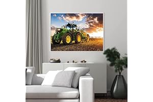 LXTOPN Impression sur toile motif de tracteur et de tracteur, paysage agricole, impression moderne, poster de tracteur, peinture à l'huile sur toile, décor sans cadre, (A01, 30 x 45 cm)