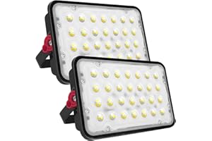 CREATESTAR Projecteur extérieur LED 50W lot de 2, 5000LM Spot LED Extérieur IP66 étanche projecteur led extérieur Projecteur blanc froid 6500K, Eclairage Floodlight pour jardin cour Garage