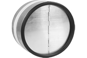 VENTILAND Válvula antirretorno aire para tubo extractor de humo, campanas de cocinas | Acero galvanizado con goma de sellado | Compuerta de aluminio | Tapa antirretorno (125mm)